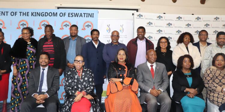 Senate President Lindiwe T. Dlamini, members of the Senate, Ministry of ICT officials, and RSTP facilitators pictured together during the AI in Governance Training workshop held at the Senate chambers.