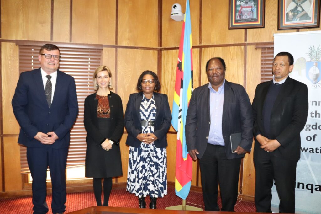 Ministers and executives from the Baker Group of Companies during a courtesy visit to Prime Minister Russell Dlamini’s office, July 21, 2025.