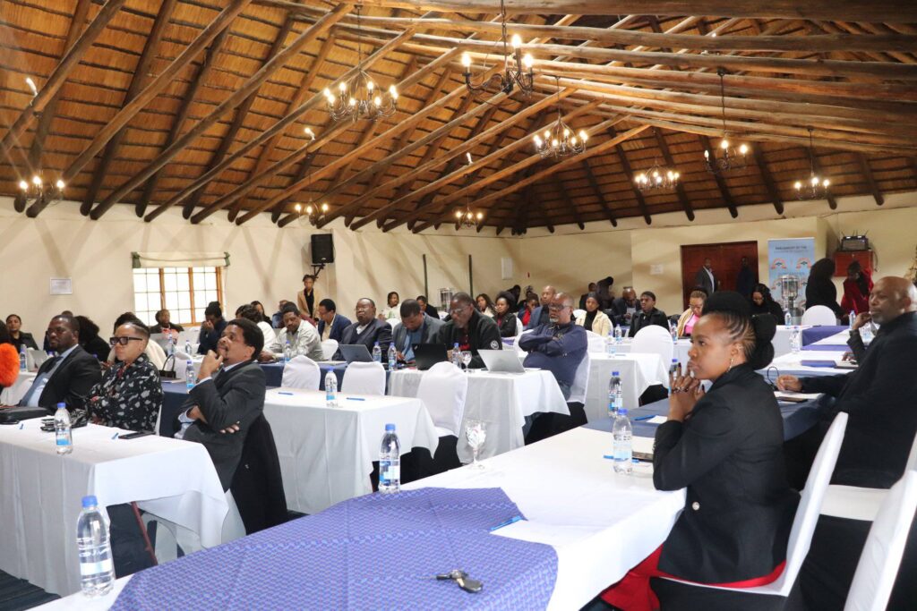 Participants of the AI in Governance Training, including members of the Senate, follow sessions on digital tools and ethical AI use during the workshop in Lobamba.