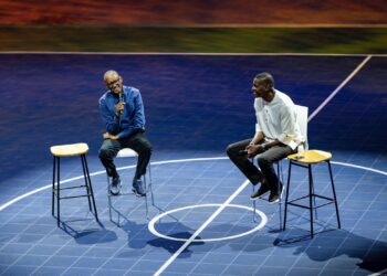 President Paul Kagame and Masai Ujiri at the launch of the Zaria Court sports and entertainment complex in Kigali.