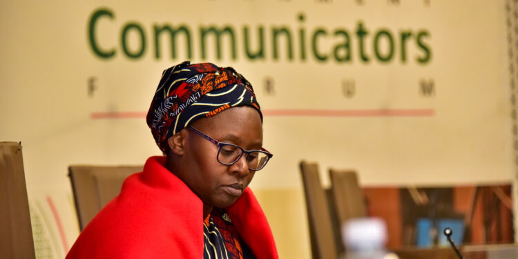 Acting Director-General of Government Communication and Information System, Nomonde Mnukwa at the Government Communicators Forum held at Tshedimosetso House, Pretoria.