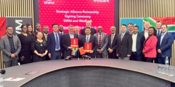 Officials from WesBank and Great Wall Motors (GWM) pose together during the announcement of their updated joint venture agreement aimed at making vehicle ownership more affordable for South African customers.