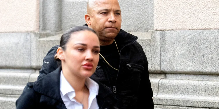 Ralph Stanfield and his wife Nicole Johnson at the Cape Town Regional Court on 16 September 2023. He and his co-accused are on trial on about 111 charges related to the illegal acquisition of firearm licences. (Photo: Gallo Images / Die Burger / Jaco Marais)