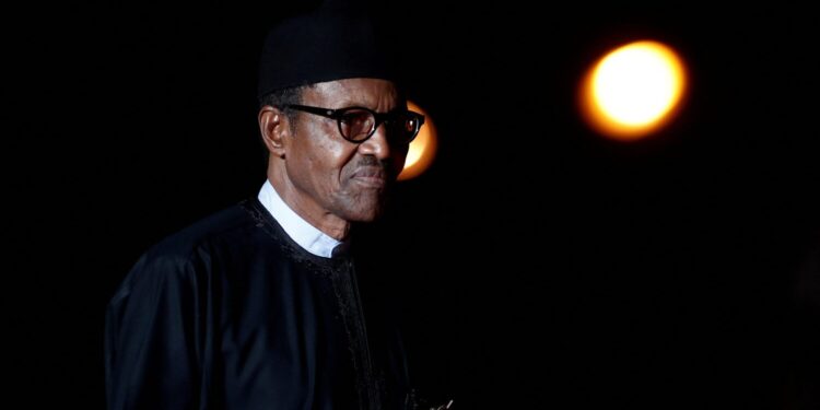 Nigeria's President Muhammadu Buhari arrives to attend a visit and a dinner at the Orsay Museum on the eve of the commemoration ceremony for Armistice Day, 100 years after the end of the First World War, in Paris, France, November 10, 2018. REUTERS/Benoit Tessier/File Photo