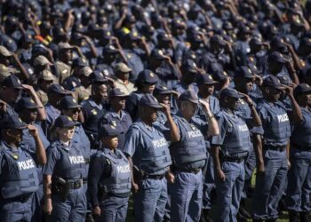 Members of the South African Police Service (Saps) take part in an inspection and parade in Mayfair, Johannesburg on 17 March 2023. Picture: Michel Bega/The Citizen