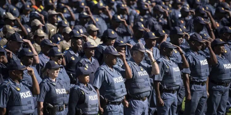 Members of the South African Police Service (Saps) take part in an inspection and parade in Mayfair, Johannesburg on 17 March 2023. Picture: Michel Bega/The Citizen