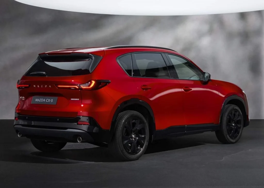 Rear facia has elements from the CX-60 and even the BMW X1 about it. Image: Mazda