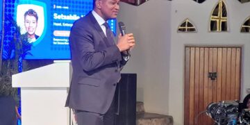 Standard Bank Eswatini CE Mvuselelo Fakudze making remarks. | Pic: Nkosingiphile Myeni