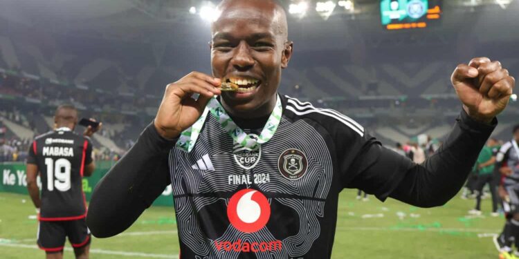 Nksoinathi Sibisi is delighted his two Pirates teammates are also in the Bafana squad. Picture: Backpagepix