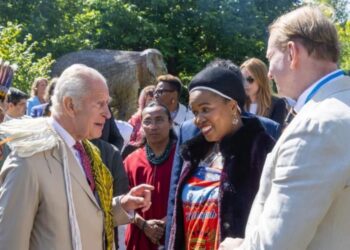 Princess Lindiwe at Highgrove Gardens during the Harmony Summit, where she represented His Majesty King Mswati III in discussions on indigenous knowledge and sustainability.