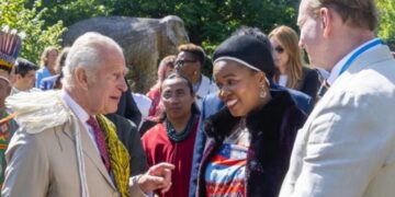 Princess Lindiwe at Highgrove Gardens during the Harmony Summit, where she represented His Majesty King Mswati III in discussions on indigenous knowledge and sustainability.
