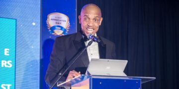 Commissioner General Brightwell Nkambule addresses clients during the ERS Client Appreciation Day event. Photo by ERS