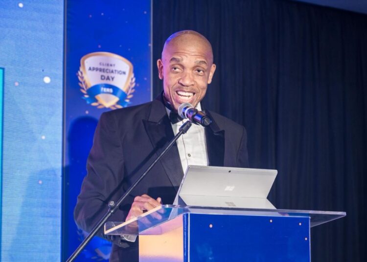 Commissioner General Brightwell Nkambule addresses clients during the ERS Client Appreciation Day event. Photo by ERS