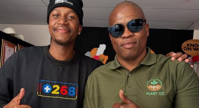 Daladi posing with Banele after the interview