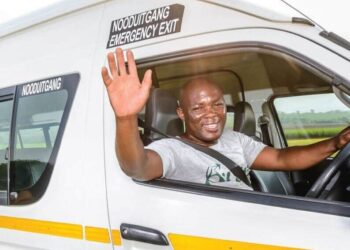 A friendly bus driver prepares for the next trip to the Luju Food & Lifestyle Festival