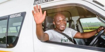 A friendly bus driver prepares for the next trip to the Luju Food & Lifestyle Festival