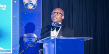 ERS Head of Business Development Strategy, Edward Groening, presenting key performance highlights during the Client Appreciation Day at Happy Valley Hotel, Ezulwini. Photo by ERS