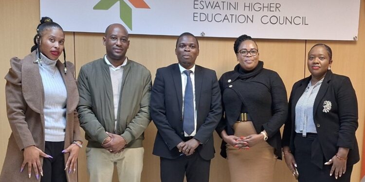 Officials from the Eswatini Higher Education Council and the Human Rights Commission during a meeting held at the ESHEC Boardroom in Mbabane