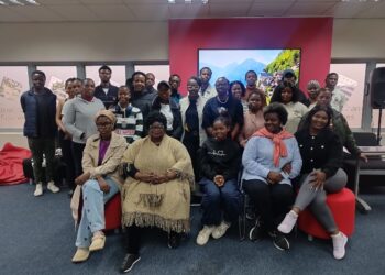 Participants and instructors come together for a group photo at the Eswatini Tech Academy’s free web design training session