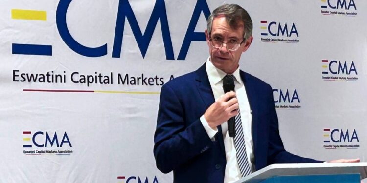Minister of Finance Neal Rijkenberg addressing stakeholders during the official endorsement of the Eswatini Capital Markets Association in Mbabane.