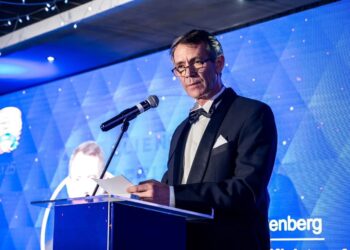 Finance Minister Neal Rijkenberg speaking during the ERS Client Appreciation Day at Happy Valley Hotel on Friday night.
