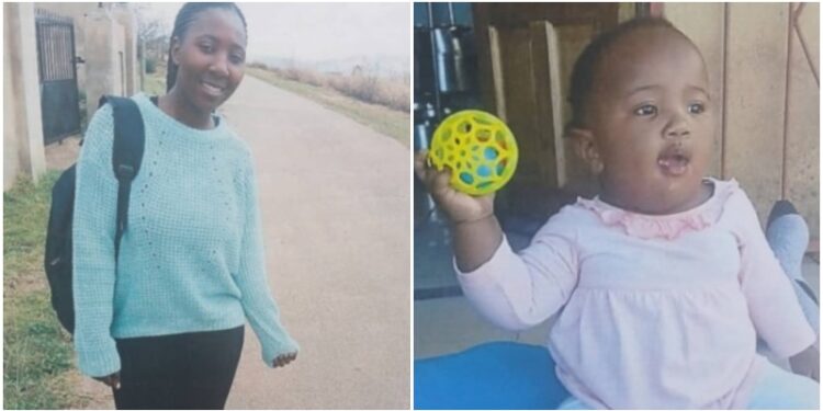 A collage of missing mother Neliswa Maziya (22) and her two-year-old daughter, Nkosiyazi Maseko, who disappeared after leaving Zibonele for Ngwenya on July 6, 2025.