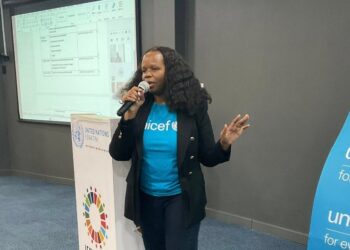 UNICEF Eswatini representative addressing participants during the WASH regulations sensitisation workshop held in Mbabane.