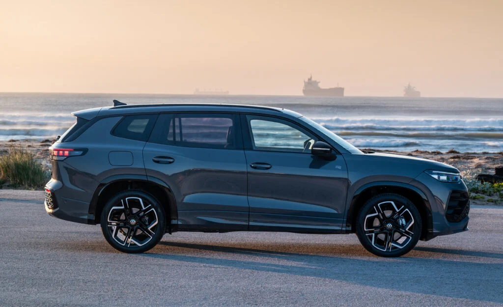 The new Volkswagen Tayron, VW’s flagship seven-seater SUV, built on the Tiguan platform with a stretched design.