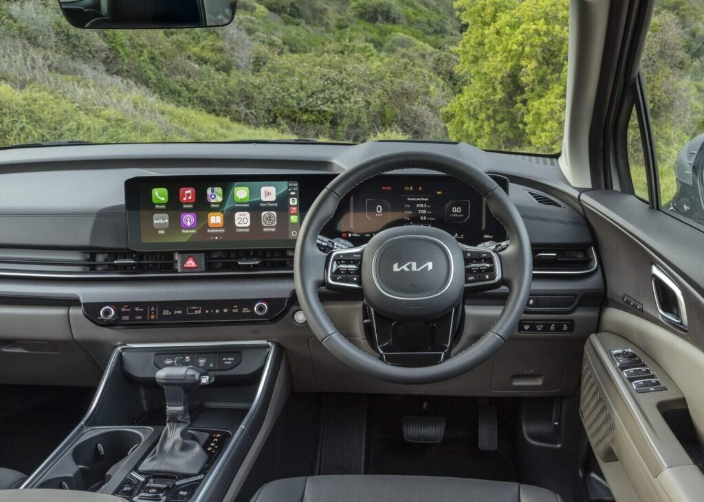 nterior gets a pair of new 12.3-inch displays, but only on the top-spec SXL. Image: Kia