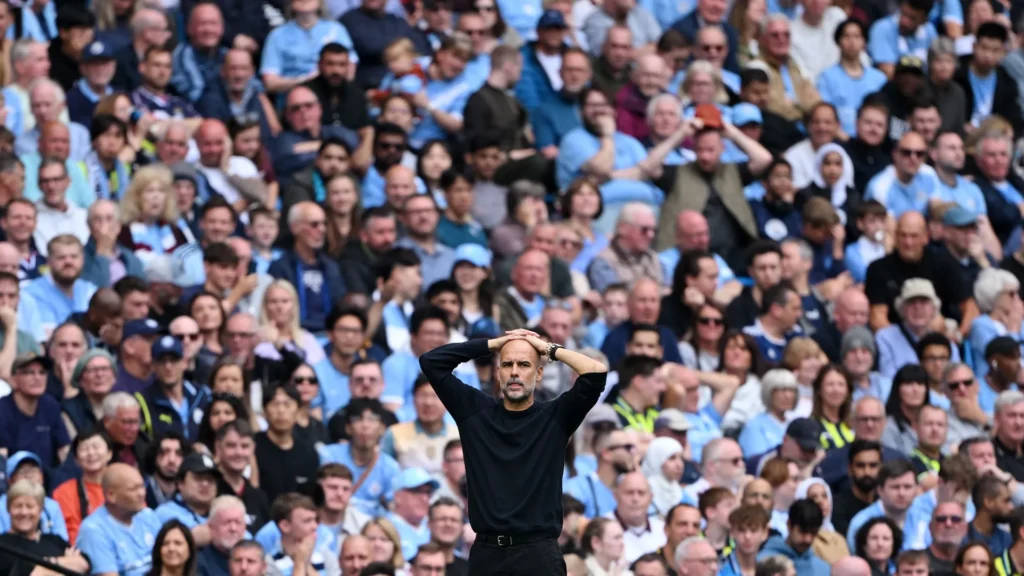 Pep Guardiola frustrated