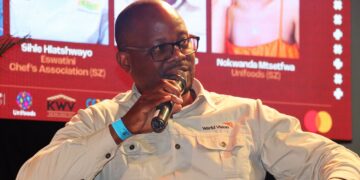 World Vision Eswatini’s Mpendulo Simelane shares insights on food sustainability during a panel discussion at the Luju Festival Food Indaba in Malkerns.