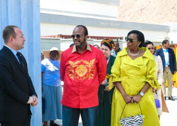His Majesty King Mswati III, joined by Inkhosikati LaMotsa, during a tour of the Türkmenbaşy Oil Processing Complex in Turkmenistan, following the establishment of diplomatic ties between the two nations.