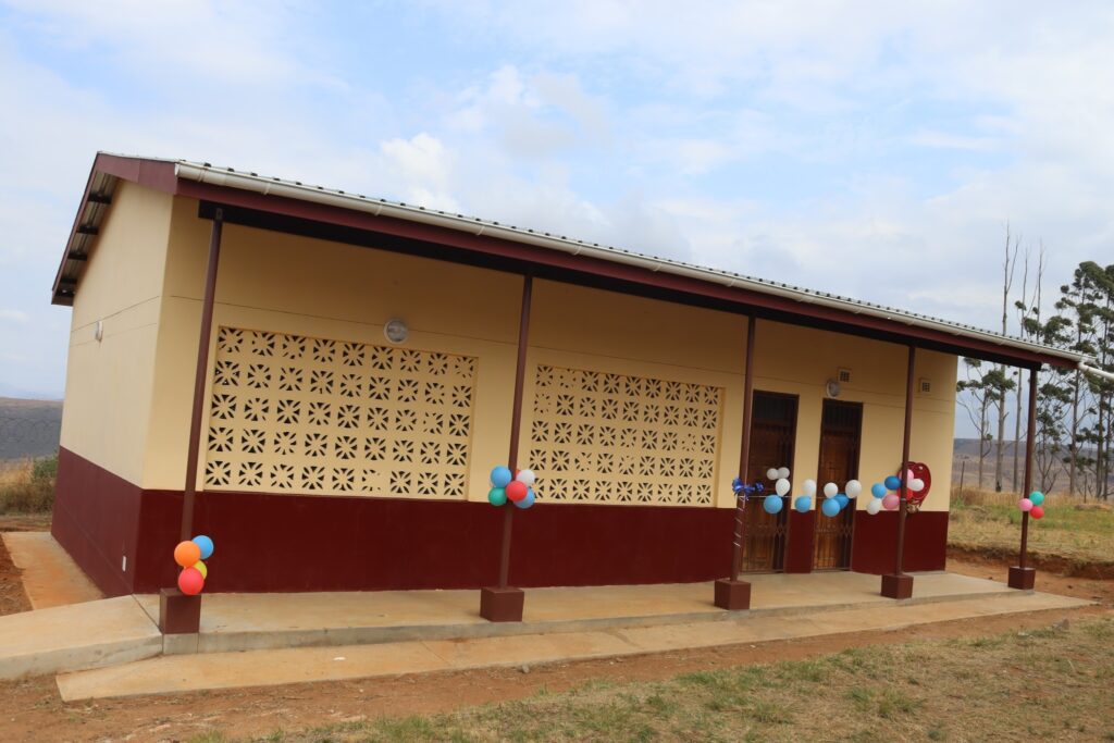 The newly constructed classroom block at Hluthi Central High School, delivered through the Government’s Regional Development Fund.