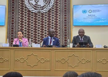Minister of Commerce, Industry and Trade Manqoba Khumalo addresses delegates at the 3rd United Nations Conference on Landlocked Developing Countries (LLDC3) in Awaza, Turkmenistan.