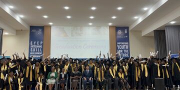 Graduating youth from Lubombo and Shiselweni celebrate completion of their three-month vocational training under EYEP at Bethel Vocational Training Centre.