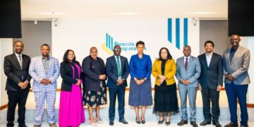 Eswatini delegation led by Principal Secretary Vusie Dlamini during strategic IFMIS discussions with Rwandan officials in Kigali.