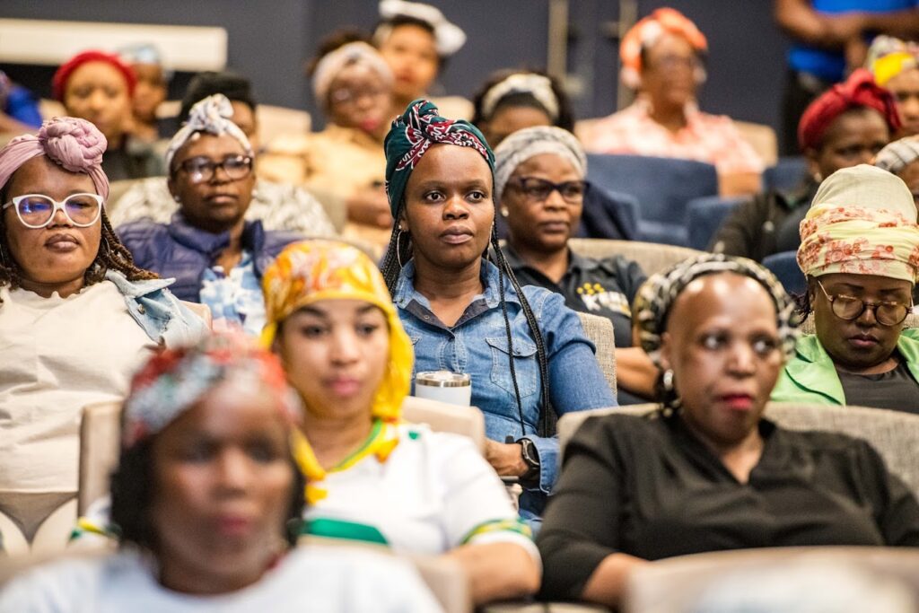 ERS women staff members dressed in colourful headwraps under the “Doek on Fleek” theme during the organisation’s Women’s Day commemoration. Photo by ERS.