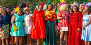 Nedbank Eswatini women pose for a group photo during the High Tea event