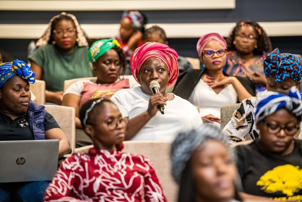 ERS women staff members dressed in colourful headwraps under the “Doek on Fleek” theme during the organisation’s Women’s Day commemoration. Photo by ERS.