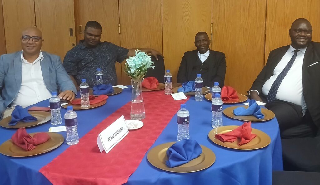Regional delegates attending the COSSASA games welcome dinner in Manzini, representing South Africa, Zimbabwe, Zambia, Lesotho, Malawi, and Namibia.