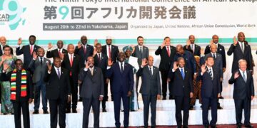 African leaders and international delegates gather for a group photo at TICAD 9 in Yokohama, Japan