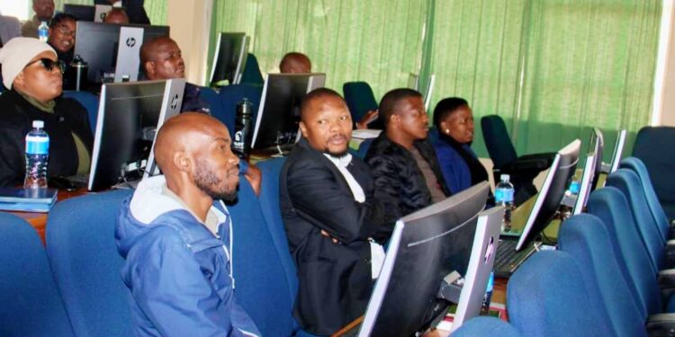 REPS officers attend the IECMS training at the Ministry of Justice offices, engaging with the new case management system.