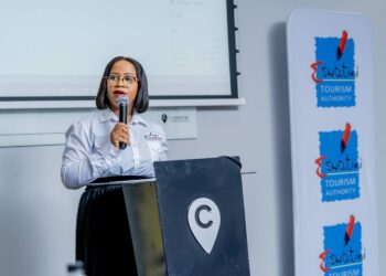Chunky Dlamini, Head of Marketing at the Eswatini Tourism Authority, reading the CEO’s keynote address at the 2025 Events Calendar launch in Mbombela.