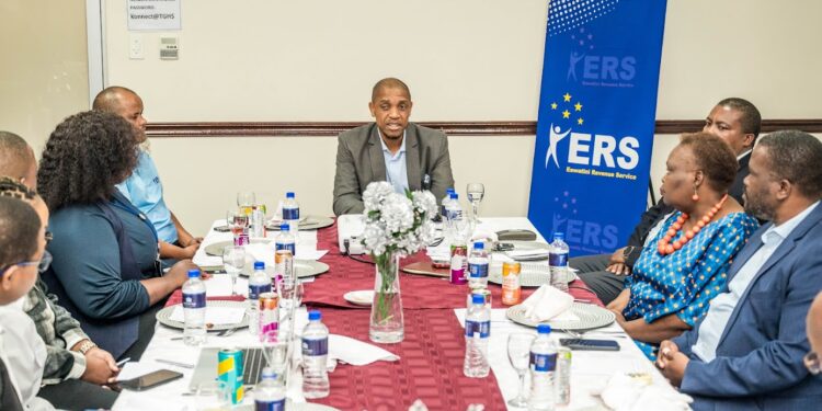 ERS Commissioner General Brightwell Nkambule during the follow-up meeting with the Ministry of Tinkhundla. Photo by ERS.
