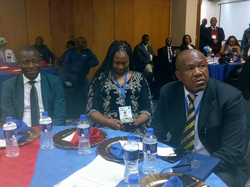 Minister of Sports, Culture and Youth Affairs Bongani Nzima with the guests at the COSSASA games welcome dinner,