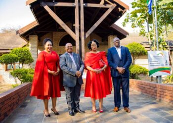 MEC for Economic Development and Tourism Jesta Sidell with Acting MTPA CEO Lemmy Mdluli and two senior officials during the official handover ceremony.