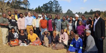 Community members from eJubukweni and neighbouring areas pictured with representatives from ETA, ITC, Indalo Eswatini and a delegation from The Gambia during the community-based tourism familiarisation tour.