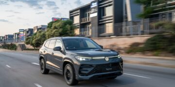 The new Volkswagen Tayron, VW’s flagship seven-seater SUV, built on the Tiguan platform with a stretched desig