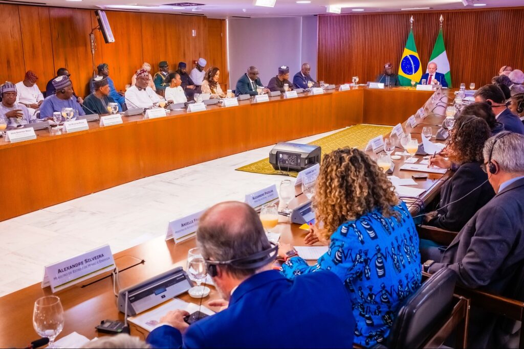President Bola Ahmed Tinubu and President Luiz Inácio Lula da Silva pose after signing five agreements to strengthen trade, aviation, science, finance, and diplomacy between Nigeria and Brazil in Brasília.
