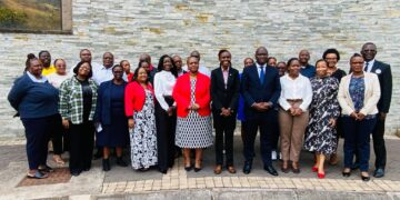 Principal Secretary Melusi Masuku poses with participants and facilitators during the World Customs Organisation Rules of Origin training at Eswatini Revenue Service Headquarters in Ezulwini.